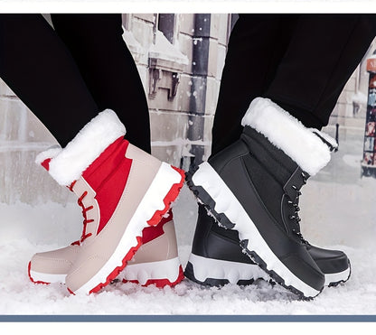 Winter velvet warm Men's and Women's shoes, thick snow boots, outdoor anti slip large size high top shoes