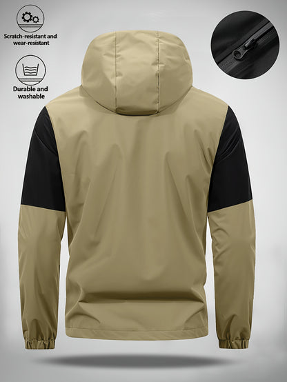 Men's Casual Softshell Hooded Jacket with Bull Logo