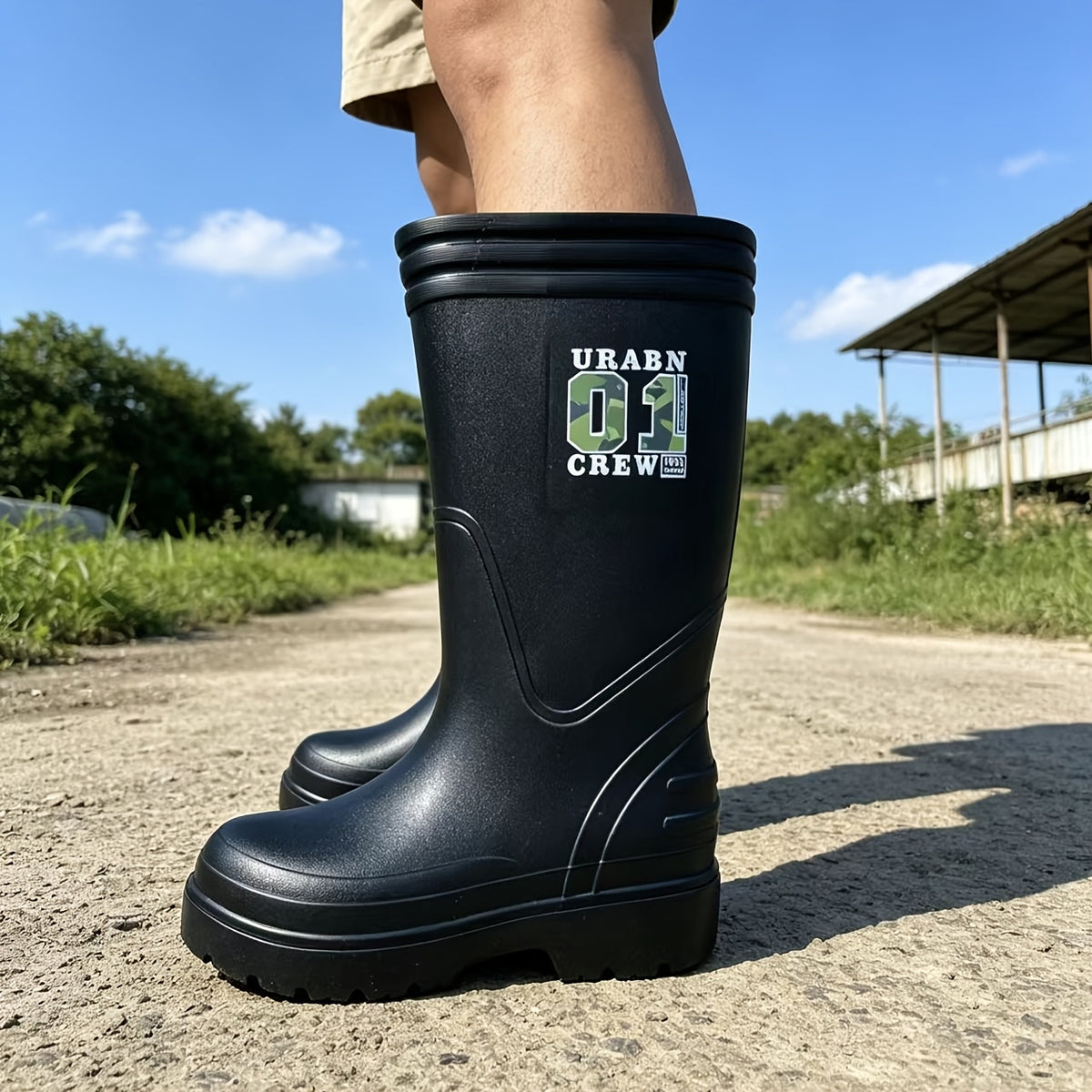 Unisex EVA High-Calf Waterproof Rain Boots Lightweight All-Season