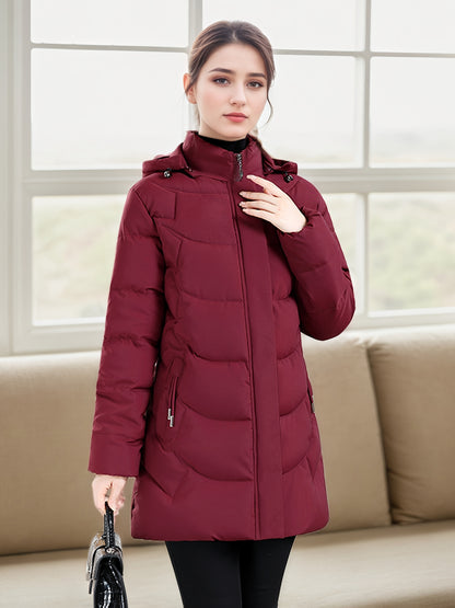 Կանացի էլեգանտ ձմեռային բաճկոն - Մազերի նման ուլունքաձև կոճակներով փակվող վերարկու, փքված չէ, ձեռքով լվացվող երկար թևքերով վերնազգեստ ցուրտ եղանակի համար (անկանոն և պաշտոնական) - սև բաճկոն առանց գոտու/պարագաների (պատրաստի կրելու), ձմեռային Ջա