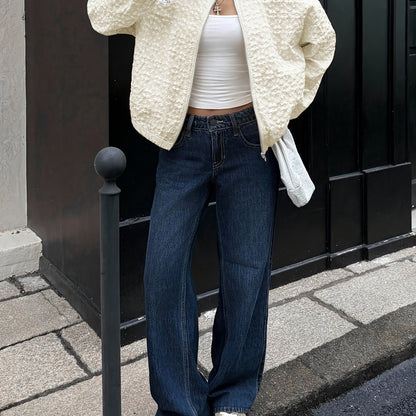 Միագույն կայծակաճարմանդով առօրյա բաճկոն