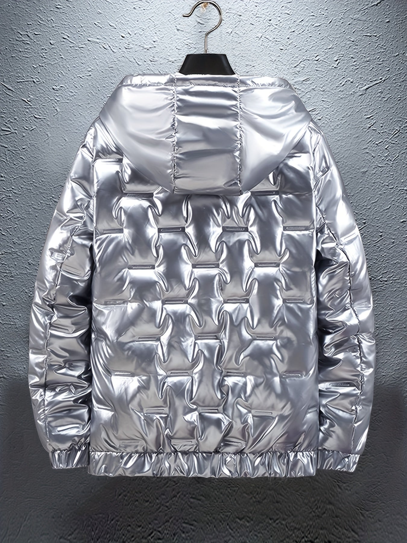 Men'S Winter Coat - Glossy Black Cold Weather Jacket, Non-Stretch Outer Shell, Zippered Pockets & Hooded Design for Formal & Everyday Use - Insulated Outerwear for Everyday & Special Occasions, Winter Jacket, Sleek Appearance