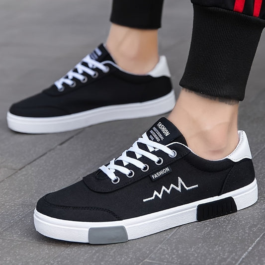 Men's Trendy Simple Style Skateboard Shoes Non Slip Lace Up For Outdoor Walking Shopping Traveling Casual Activities All Seasons