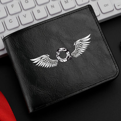 Wing Letter Print Faux Leather Wallet - Casual Fold Design with Credit Card Slots and Coin Purse, Perfect Valentine's Day Gift