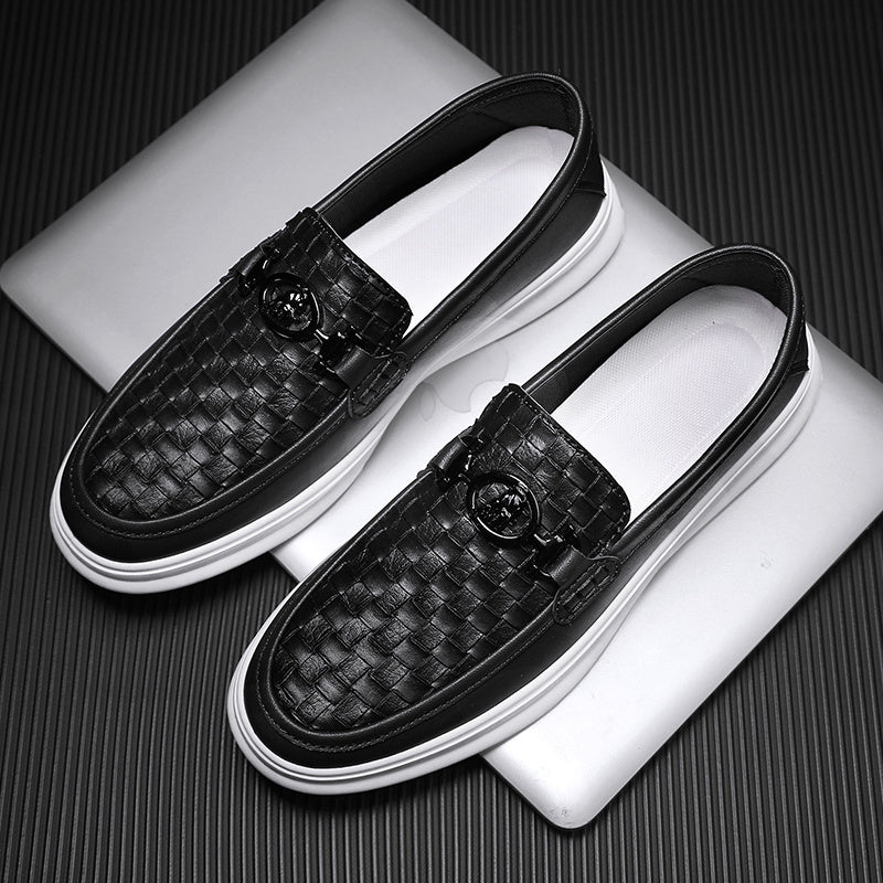 Men's Casual Slip-On Shoes for Daily Wear, PU Material