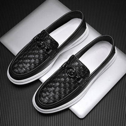 Men's Casual Slip-On Shoes for Daily Wear, PU Material