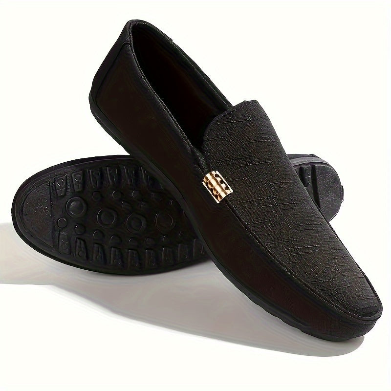 1 Pair Men'S Preppy Casual Slip-On Loafers - Faux Round Toe Shoes with EVA Insole, Breathable Fabric Lining, Wear-Resistant Sole for Outdoor, Hiking & Daily Use - Versatile for Spring/Summer & Fall/Winter