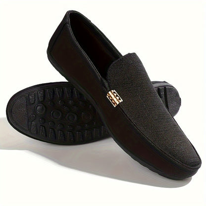 1 Pair Men'S Preppy Casual Slip-On Loafers - Faux Round Toe Shoes with EVA Insole, Breathable Fabric Lining, Wear-Resistant Sole for Outdoor, Hiking & Daily Use - Versatile for Spring/Summer & Fall/Winter