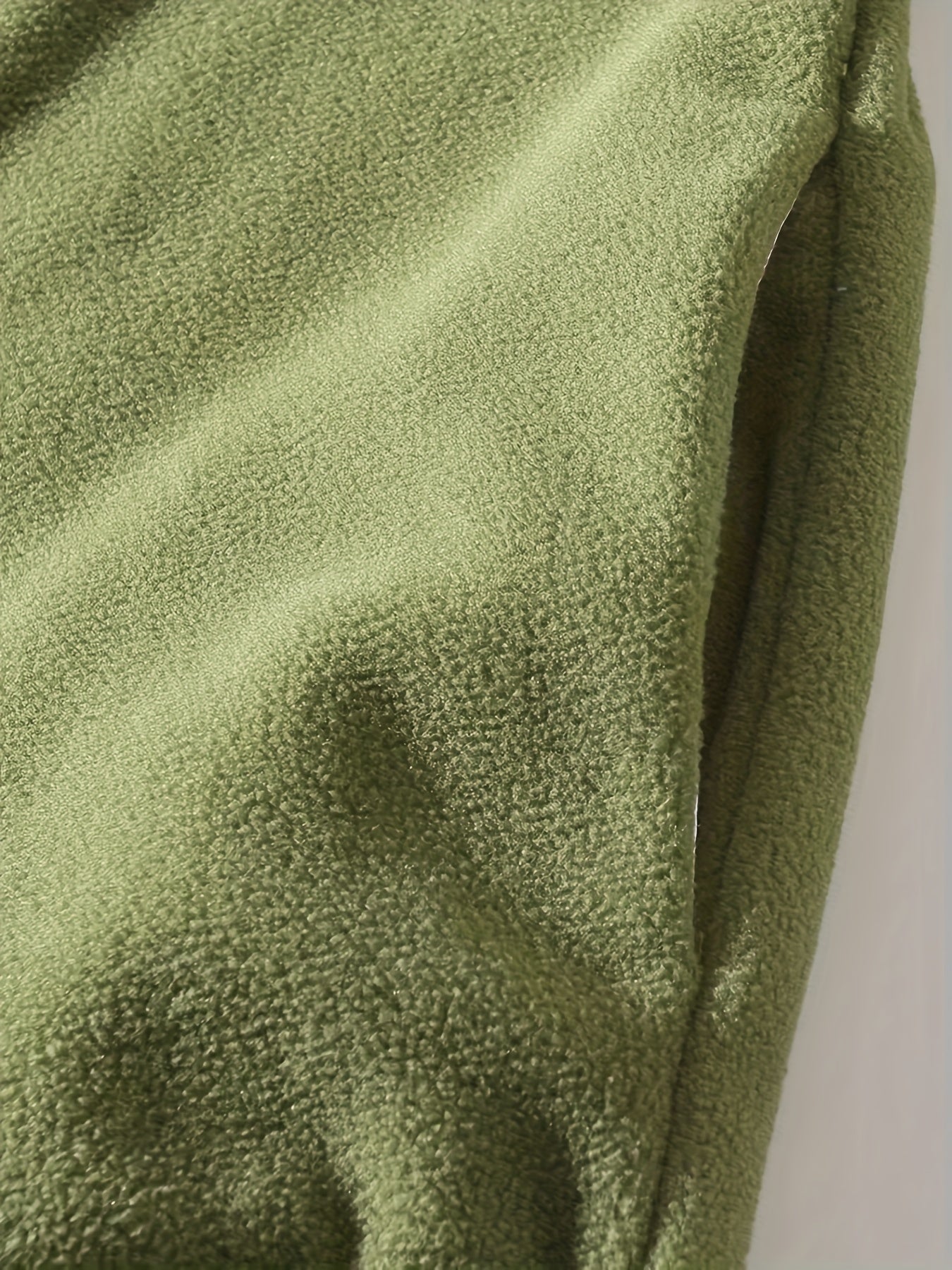 1pc Men'S Casual Sports Fleece Jacket - Solid Color Polyester Knit with Slight Stretch, Stand Collar, Long Sleeve, Regular Fit, Zipper Closure, Daily & Casual Wear