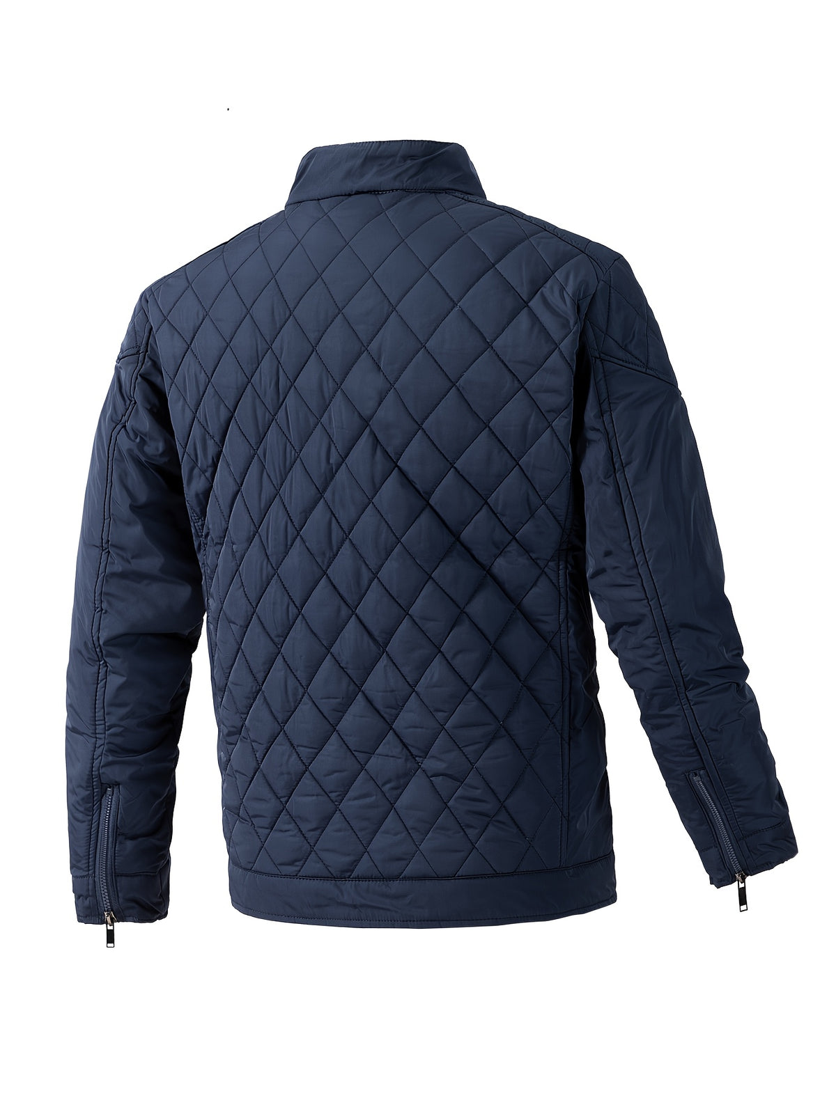 Men's Lightweight Padded Jacket with Stand Collar - Slim Fit