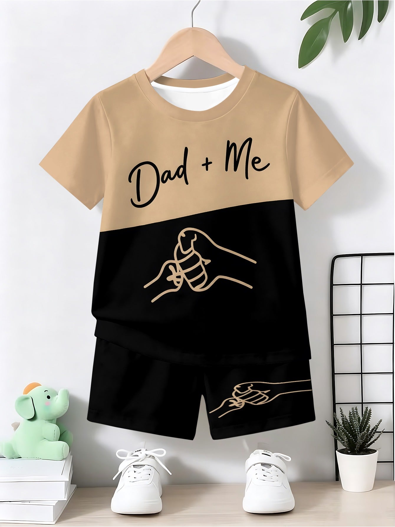Boys Casual Short-Sleeve T-Shirt and Shorts Set for Spring/Summer
