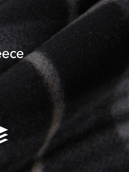 DPYEW Men's Full-Zip Hooded Jacket with Fleece Lining & Plaid Black/White/Gray Winter Coat - Windproof Outerwear, Full-Zip Closure, Hand Washable, Casual Jacket for Skiing, (Warm), Winter Jacket For Men, Mens Jacket, Men Wint