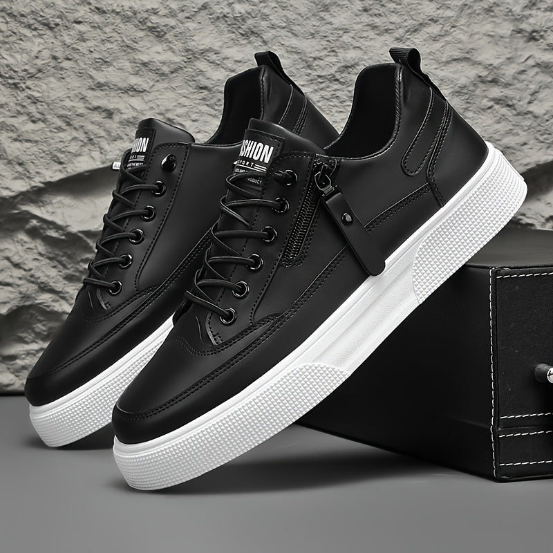 Men's Casual Side-Zip Sneakers Lightweight Low-Top Shoes