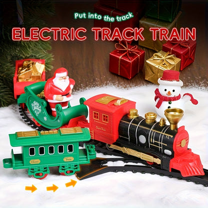 Electric Christmas Train Set | Hanging Christmas Tree Decoration, Indoor & Outdoor Use, Battery Powered, Weather Resistant, Suitable for Children, Red, Green - QWK Brand