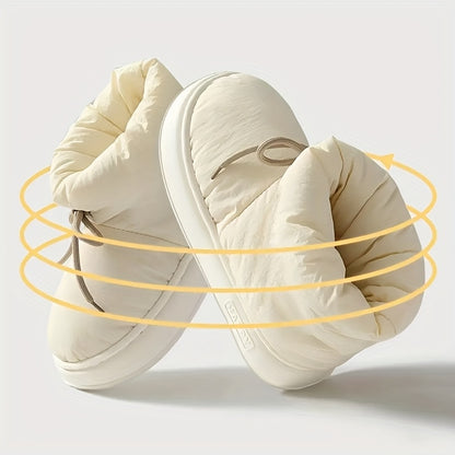 Տղամարդկանց և կանանց ձմեռային կոշիկներ՝ փափուկ աստառով, փափուկ գործվածքից պատրաստված վերին մասով և EVA ներբանով, կլոր քթով կարճ կոշիկներ՝ ներսի/դրսի համար, ունիսեքս առօրյա կոշիկներ՝ սև/մոխրագույն/մուգ կապույտ գույներով - All-Season Com