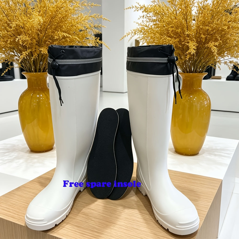 Unisex Drawstring PVC Rain Boots Waterproof and Non-Slip