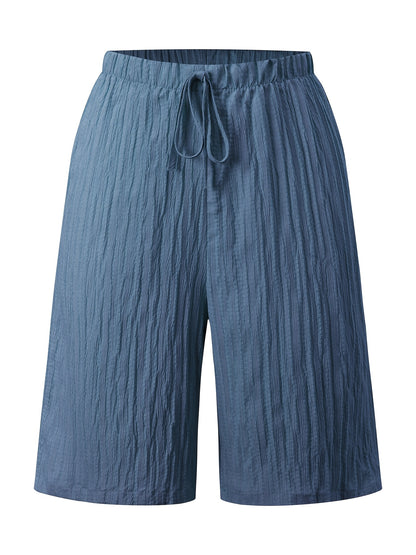 Women's Casual Solid Color Lightweight Summer Shorts Set