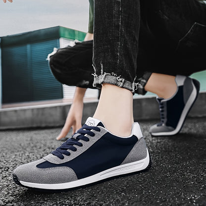 Men'S Casual Sneakers - Navy & Gray, Breathable, Anti-Sweat, Soft Sole, Durable, Lace-Up Design, All-Season Comfort, Outdoor & Casual Wear, Casual Footwear | Modern Casual Sneakers | Comfortable Footwear