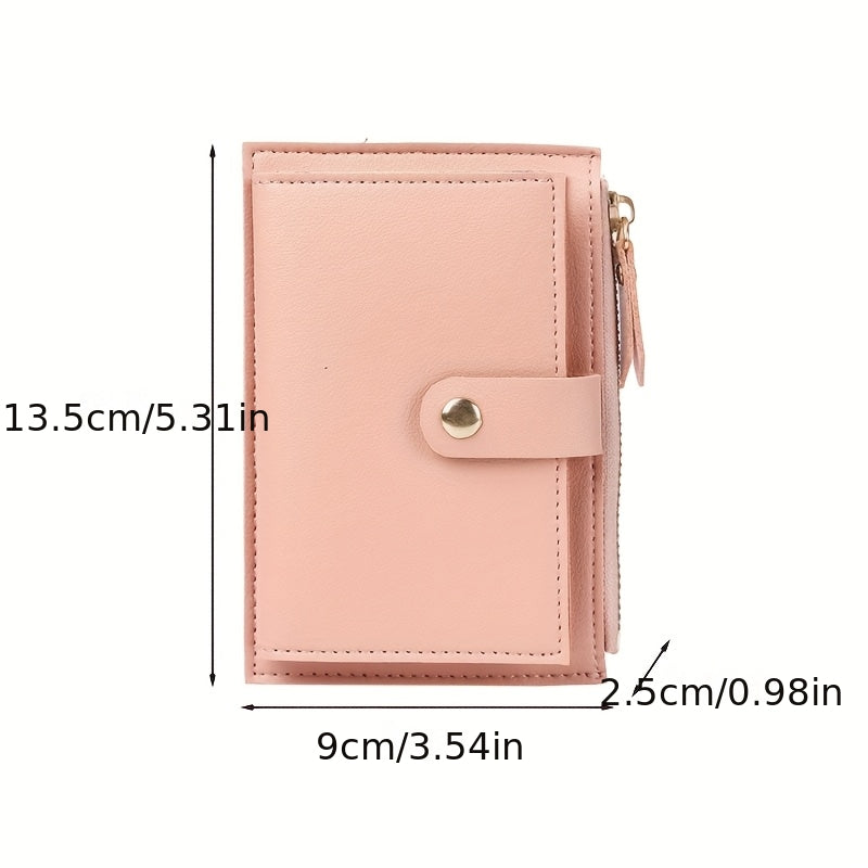 Women'S Personalized Custom Logo Name Wallet - Elegant Minimalist Zipper Closure, Multi-Card Holder & Coin Purse, Lightweight Compact Design with Golden-Tone Hardware, Perfect Gift For Birthdays, Valentine'S Day, Everyday Use