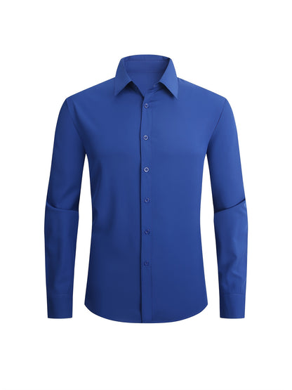 Men's All-Season Business Set: Long Sleeve Shirt & Formal Pants