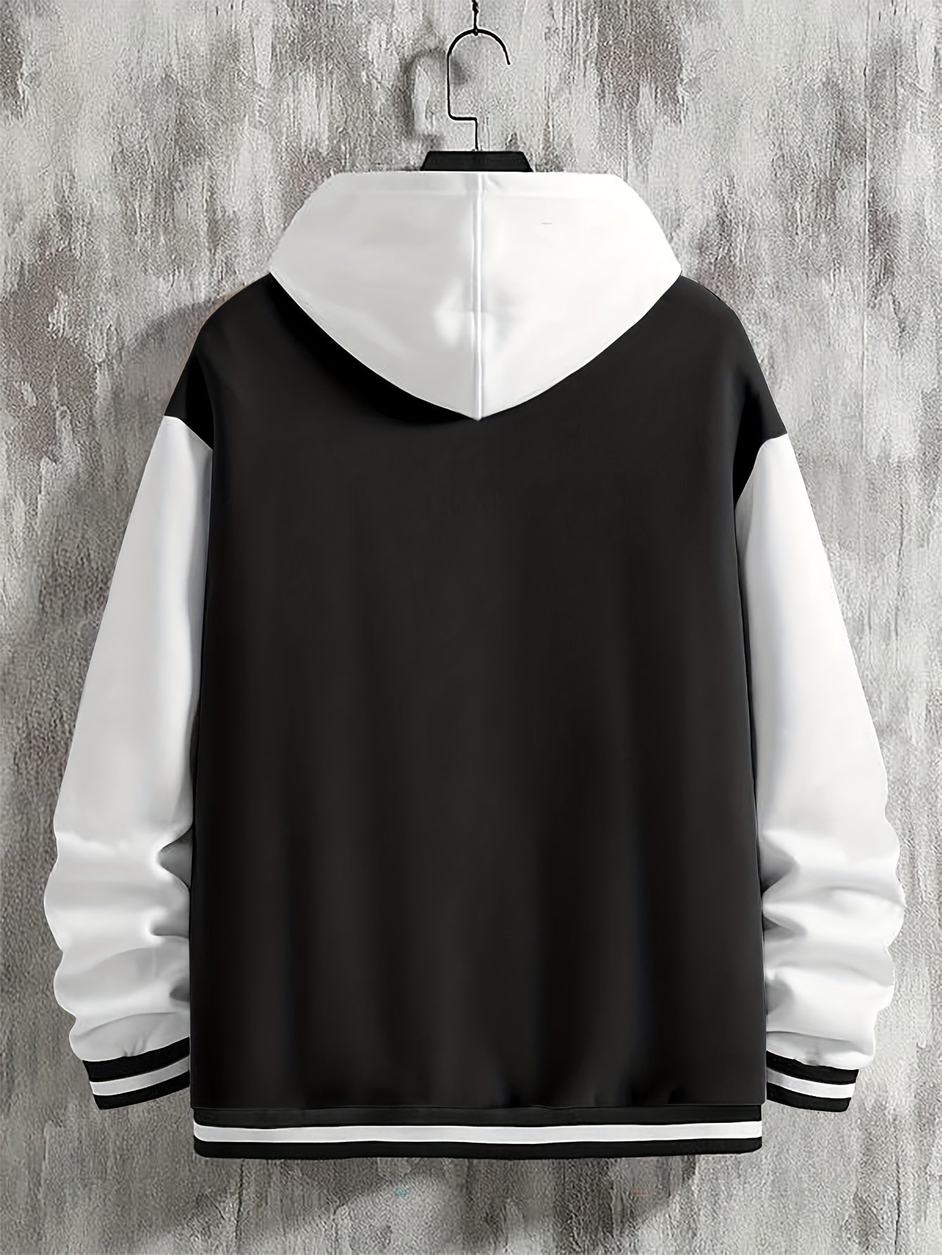 Men'S Baseball Jacket with Letter B Lettering - Navy & Golden Accent Casual Streetwear, Button-Front Closure, Regular Fit Fall/Winter Outerwear, Baseball Jacket