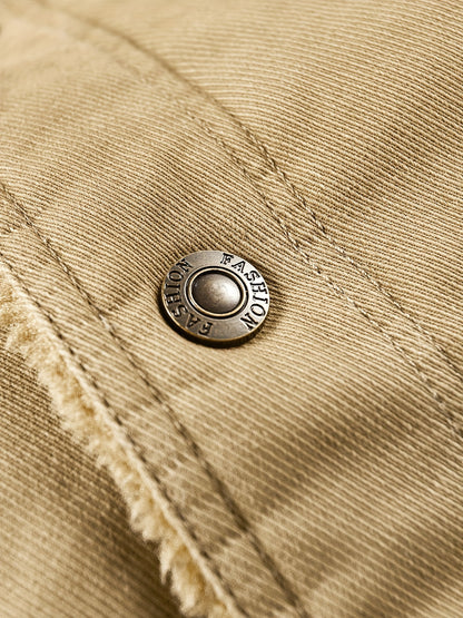 Տղամարդկանց բարձրակարգ, նորաձև, առօրյա, բազմակողմանի, բրդյա ծածկույթով, հաստ, քամուց պաշտպանող, տաք, գլխարկով ձմեռային բաճկոն