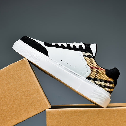 Տղամարդկանց նորաձև փողոցային սպորտային կոշիկներ՝ հարմարավետ և չսահող՝ քաղաքում զբոսնելու և բացօթյա գործունեության համար՝ ամուր, կապած սքեյթբորդ կոշիկներ, որոնք հարմար են առօրյա հագուստի համար։