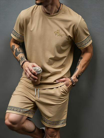 Men's Casual Summer Crew Neck Short Sleeve and Shorts Set