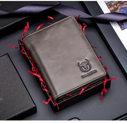 A Lightweight Men'S Leather Wallet Designed for Casual Use, Featuring a Compact Bi-Fold Style, Ample Space for , a Passport Compartment, Multiple Card Slots, And a Storage Pouch for Tickets And - ayq