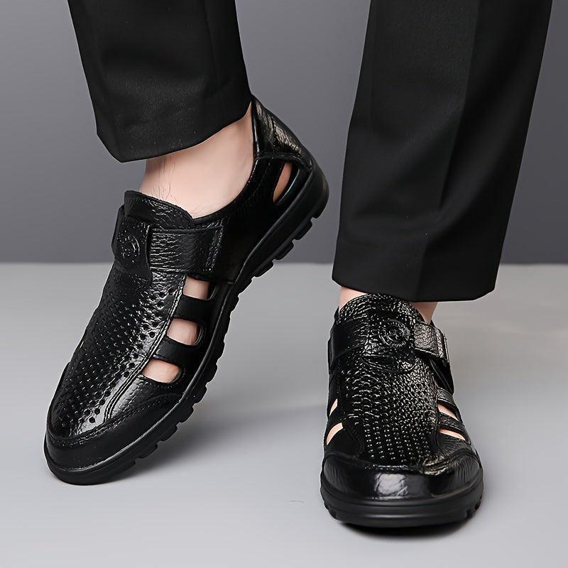 Men's Breathable Casual Leather Outdoor Shoes for Summer
