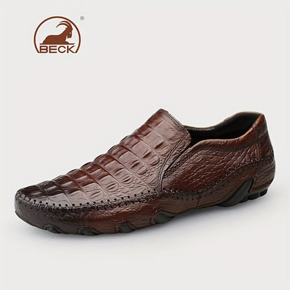 Men's Casual Slip-On Breathable Leather Soft-Soled Shoes