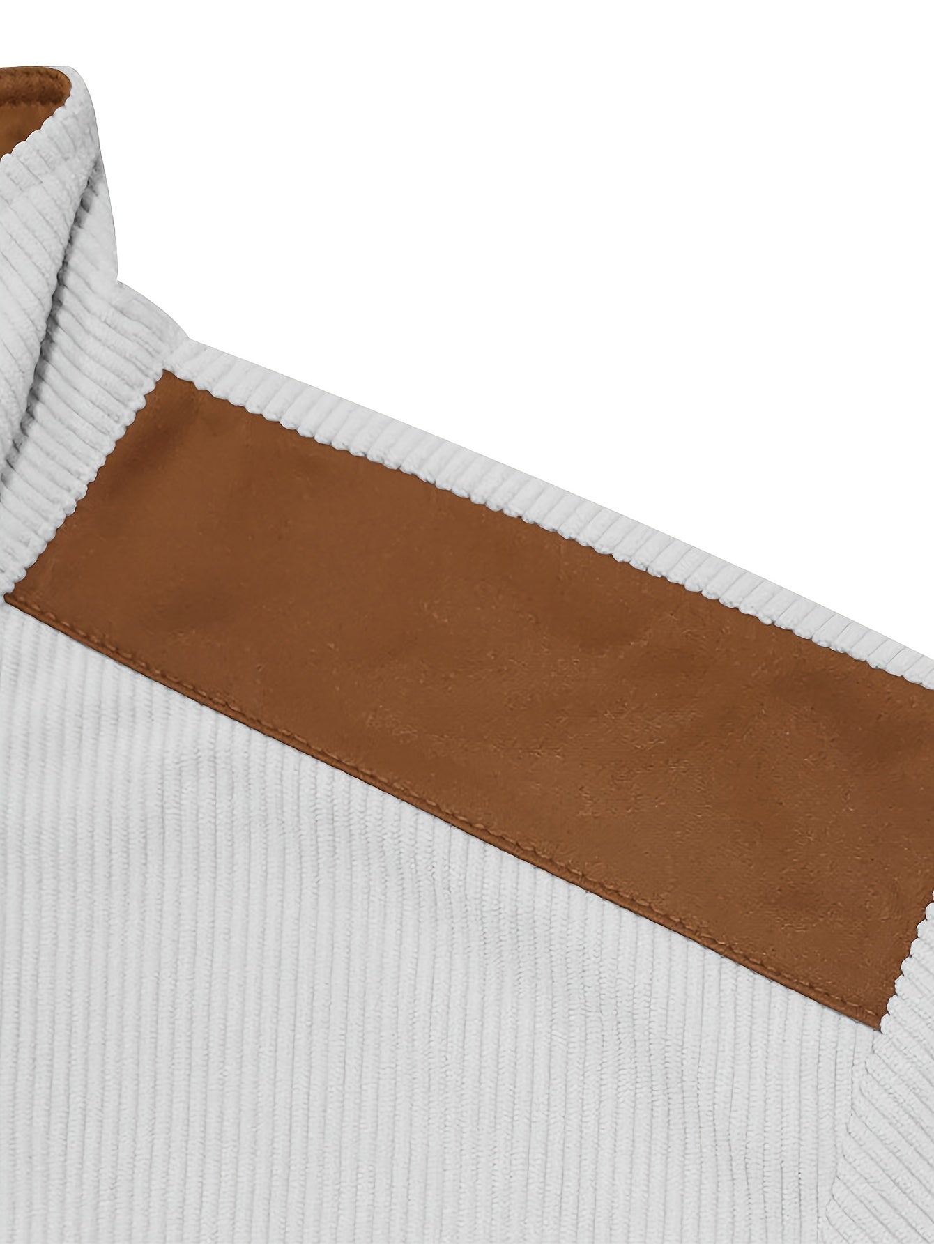 Men'S Long Sleeve Patchwork Fashion Warm Jacket, Corduroy Long Sleeve Warm Coat with Zipper Stand Collar Long Sleeve Casual Comfortable Autumn and Winter Style