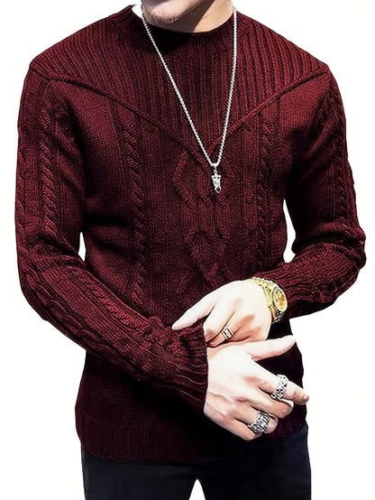 Նորաձև տրիկոտաժե կլոր վզնոցով սվիտեր-պուլովեր - փափուկ, շնչող, միջին ձգվողությամբ, երկար թևքերով, առօրյա վերնաշապիկ՝ քաղաքային զբոսանքների, փողոցների, զբոսանքների, բացօթյա գործունեության համար - իդեալական է աշնան և ձմռան համար