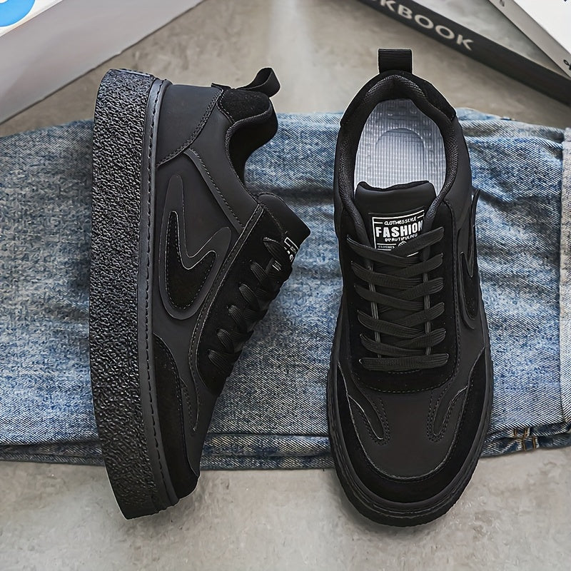 Men's Fashion Sneakers - Casual Lace-Up, All-Season Grip Shoes with Durable PU & EVA Material, Movement Style, Leisure Style, Four Seasons