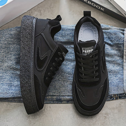 Men's Fashion Sneakers - Casual Lace-Up, All-Season Grip Shoes with Durable PU & EVA Material, Movement Style, Leisure Style, Four Seasons