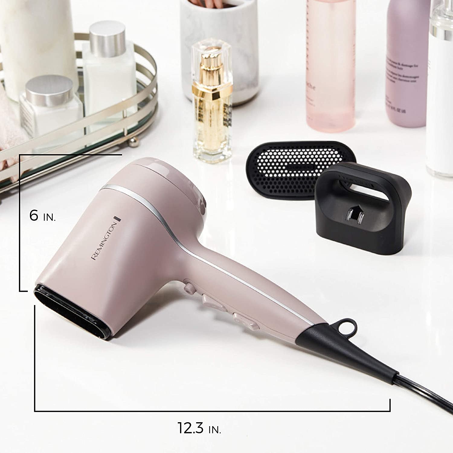 Remington Pro Wet2Style Hair Dryer, with Ionic & Ceramic Drying Technology, Mauve, 1875 Watts of Drying Power