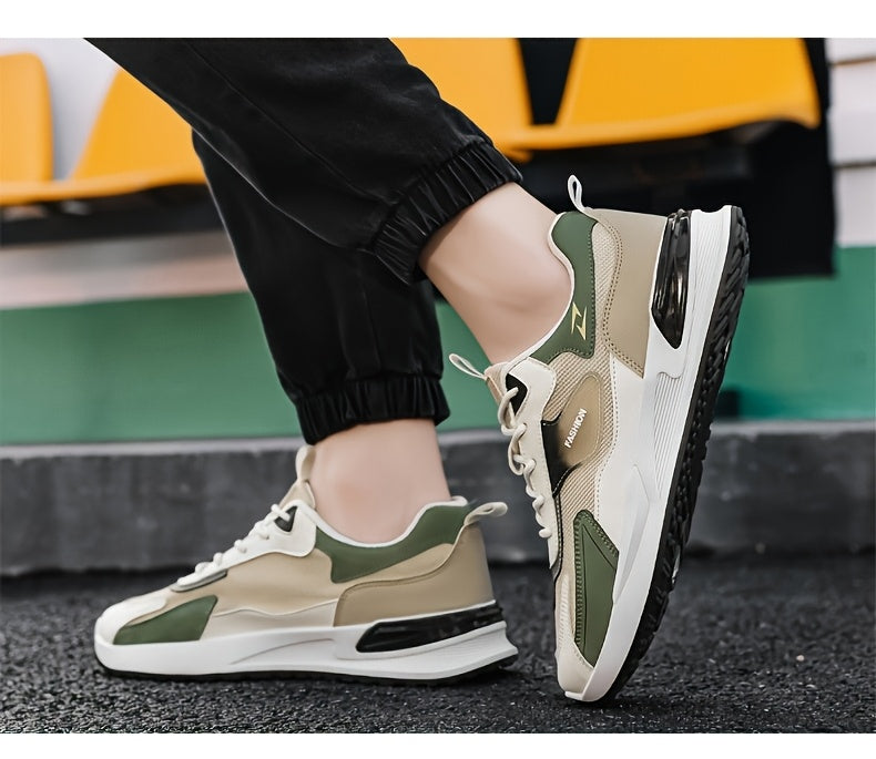 1pc Men'S Cross-Training Shoes | Large Size Casual sneakers for Running and Outdoor Activities, Fashionable, Lightweight, All-Season, Fabric Upper and Sole, PVC Sole, Lace Closure - Warrenxilu - ayq