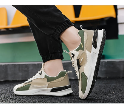 1pc Men'S Cross-Training Shoes | Large Size Casual sneakers for Running and Outdoor Activities, Fashionable, Lightweight, All-Season, Fabric Upper and Sole, PVC Sole, Lace Closure - Warrenxilu - ayq