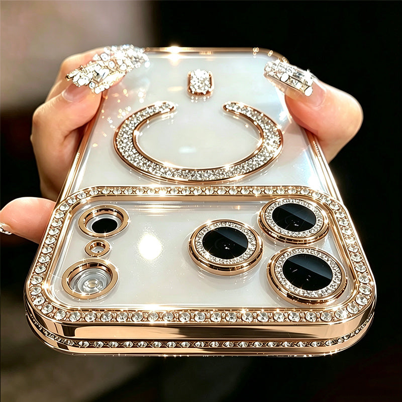 Glitter Transparent Rhinestone Case for iPhone 18 Pro Max