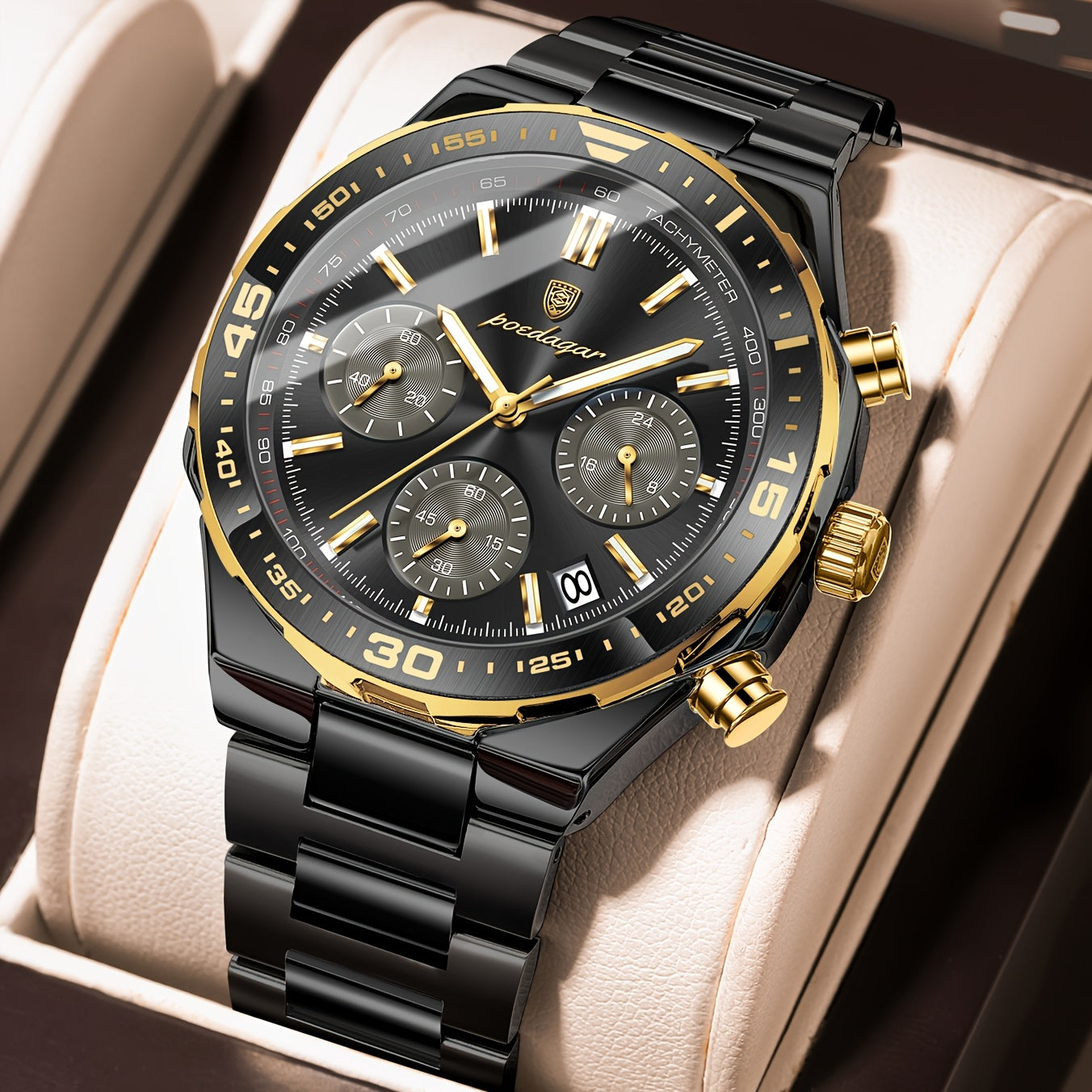 Men's Business Quartz Watch Stainless Steel Waterproof