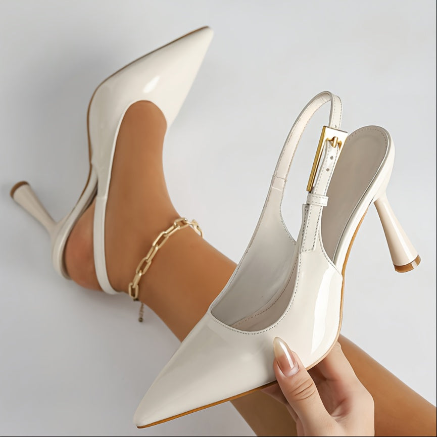 Elegant Mid-Heel Stiletto Women’s Ankle Strap Dance Shoes