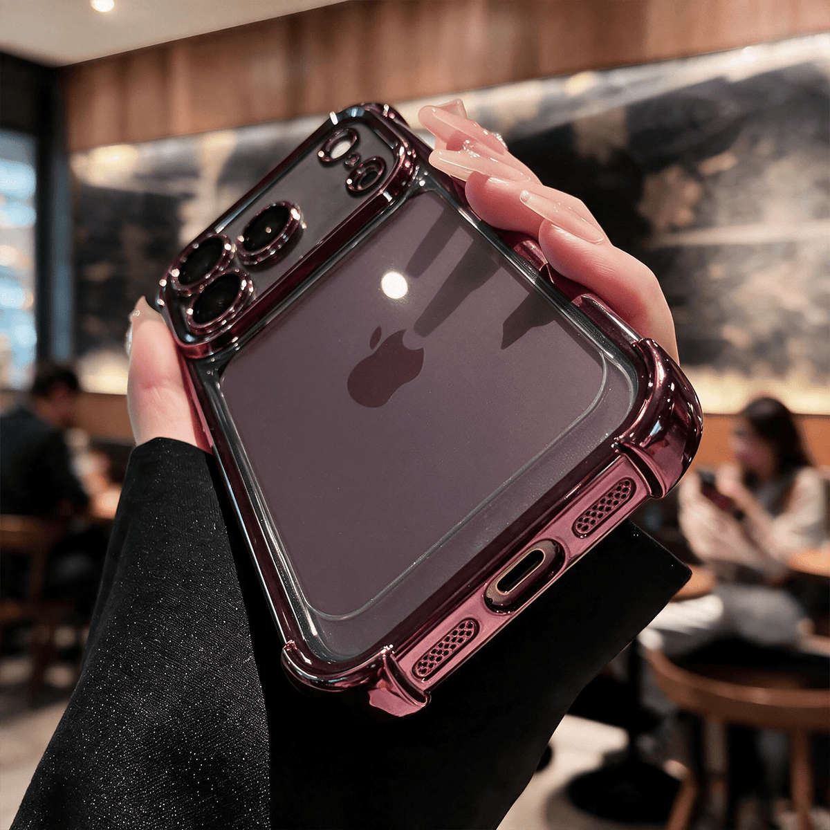 Luxury Shockproof Transparent Phone Case with Wireless Charging