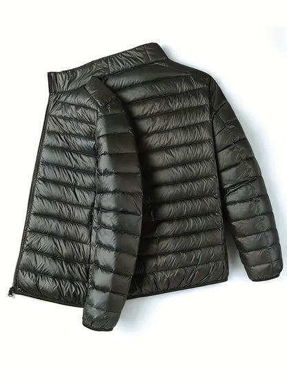 Spring, Autumn, And Winter Styles with a Stand Collar And Zipper Closure, Versatile Casual Lightweight Jacket for Men - ayq