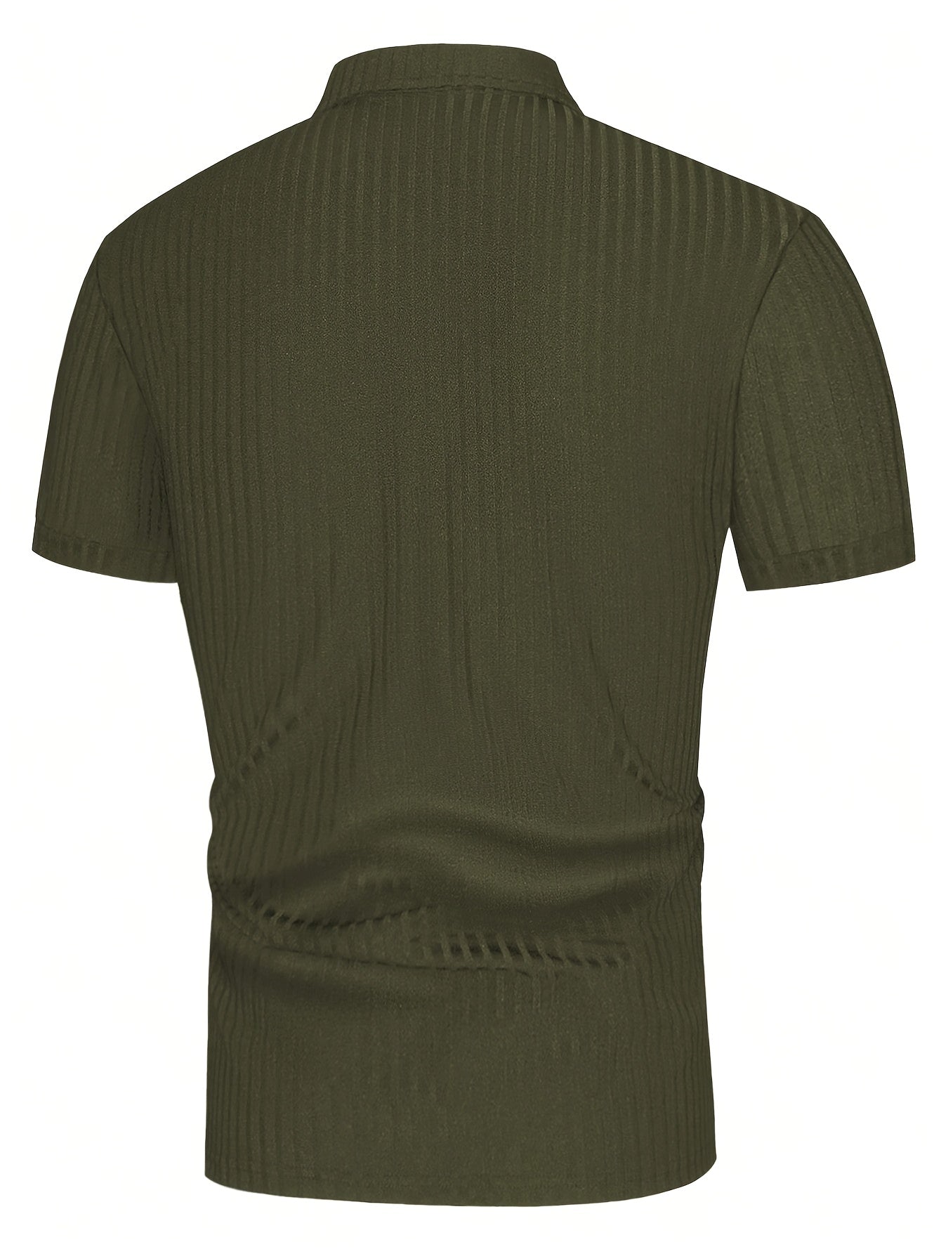 Men's Vintage Short Sleeve Polo Shirt - Soft Stretch Polyester - ayq