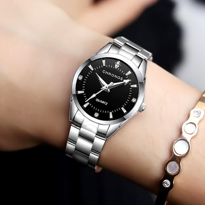 CHRONOS Women'S Fashionable Casual Quartz Watch Features a Stainless Steel Strap, Perfect for Business Elegance And Sophistication. This Exquisite And Compact Outdoor Sports Watch Is Ideal for Daily Wear And Outings, Making I