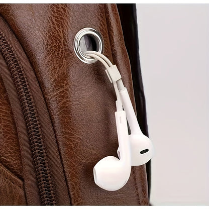 2025 New Men'S Fashion Chest Bag - Soft Faux Leather Anti-Theft Crossbody Bag with Multiple Compartments, Adjustable Strap  Zipper Closure for Gym, Travel, Casual Outings (Brown), Secure Travel Pouch, Textured Finish