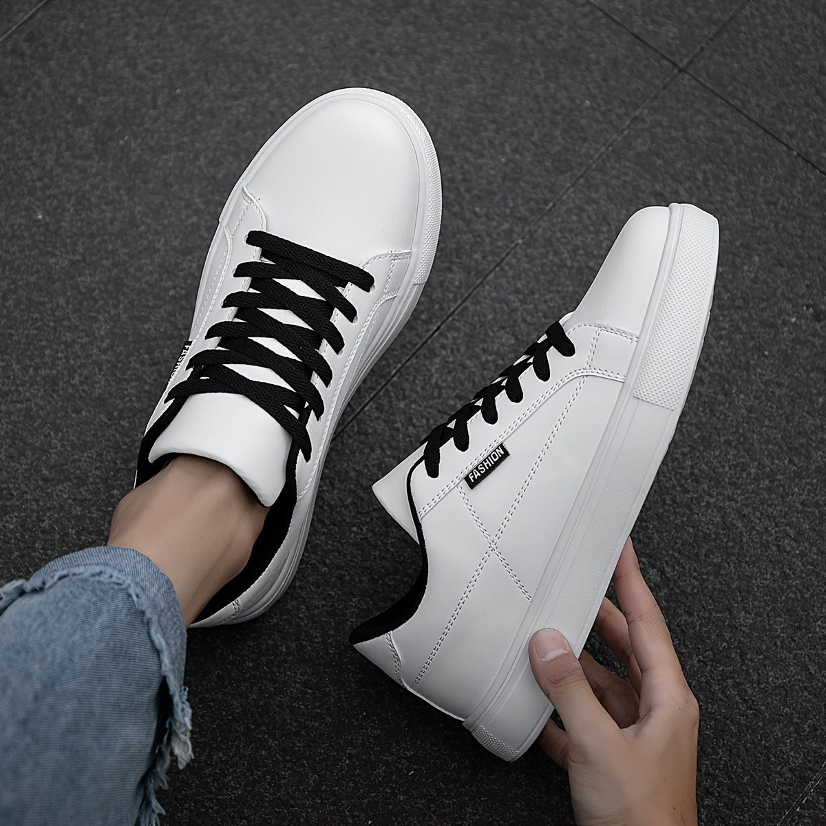 Men's Low-Top Sneakers with Cushioned Sole & Letter '' - - Urban Hiking Shoes Suitable for Daily Wear, Outdoor, Commuting - Lightweight Round-Toe Casual Sports Footwear - ayq