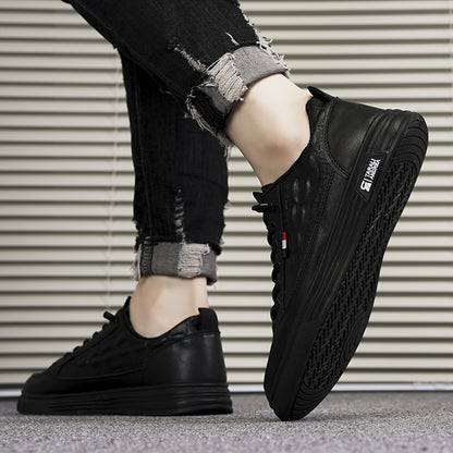 Men's Breathable Crocodile-Embossed Sneakers - Casual & Stylish, Non-Slip Faux Shoes for All Seasons