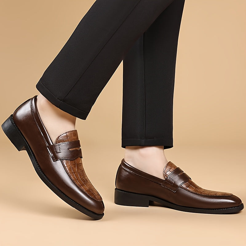 Men's Business & Casual Oxford & Derby Shoes, Slip-On PU, All-Season