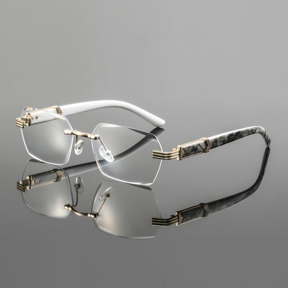 Men's Lightweight Metal Rimless Square Eyeglass Frames